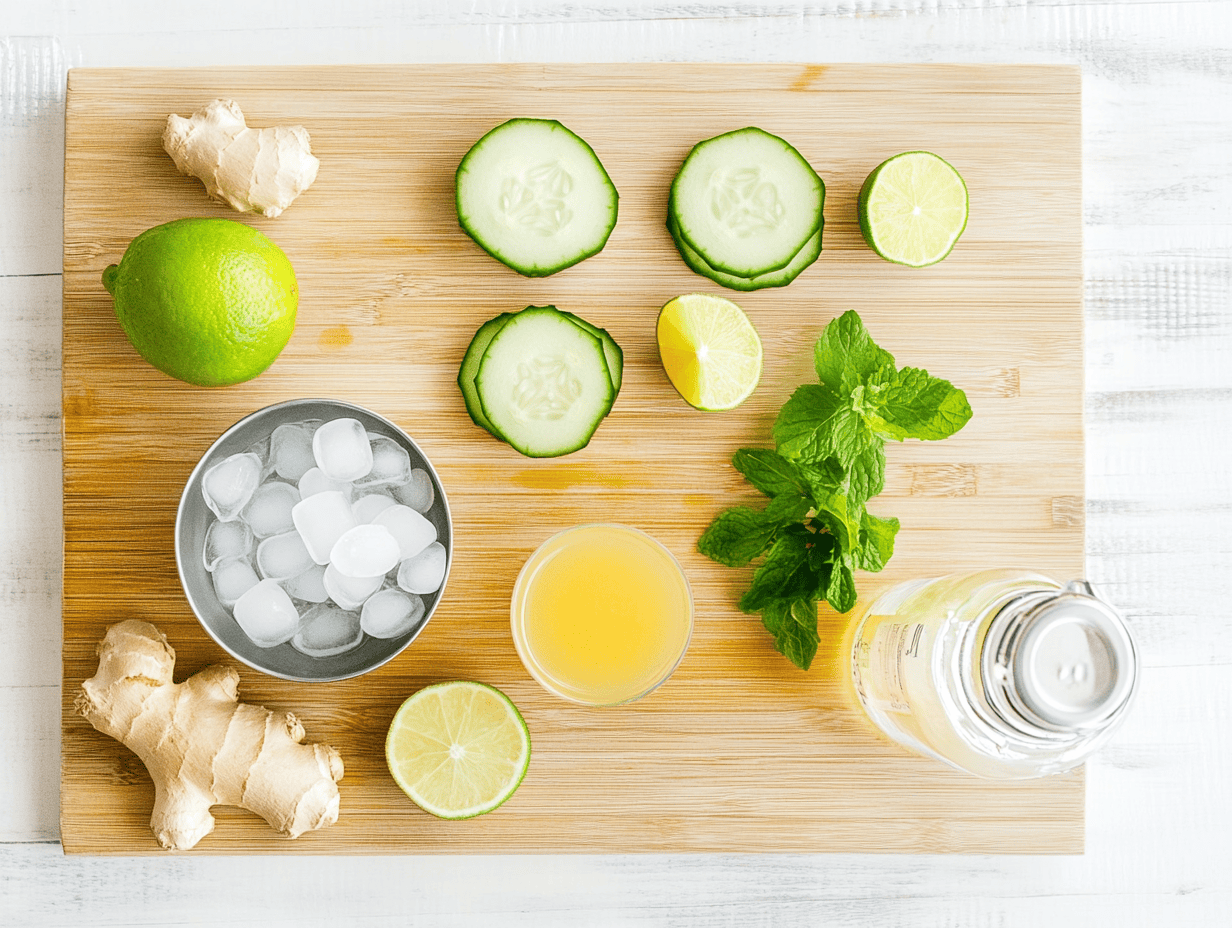 Ingredients for Ginger Mojito Mocktail
