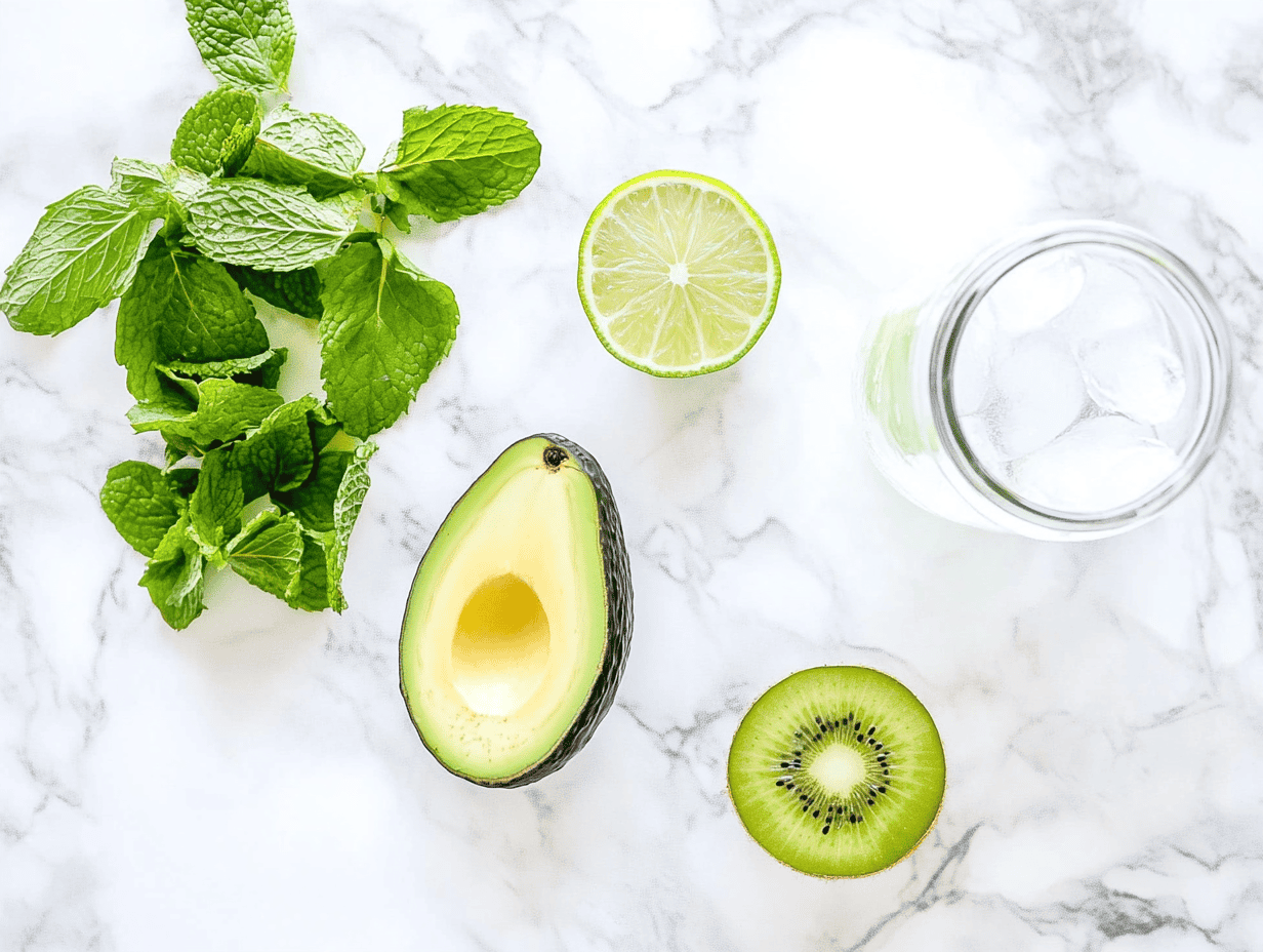 Ingredients for Creamy Avocado Mocktail