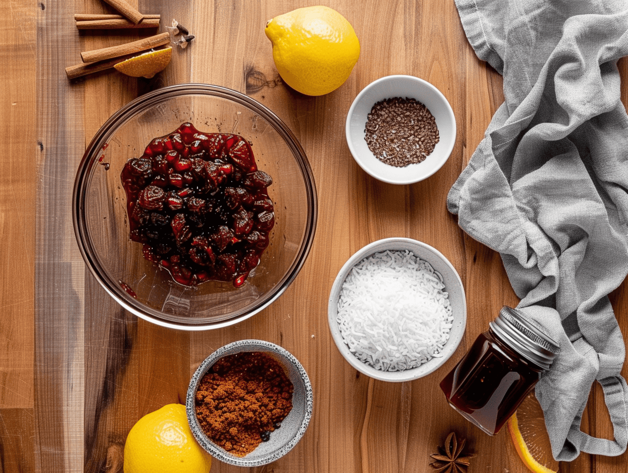 Ingredients for Christmas Pudding Mocktail